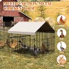 Metal Chicken Coop,Chicken Run with Waterproof Cover Portable Poultry Cage Walk in Hen House - 4 of 4