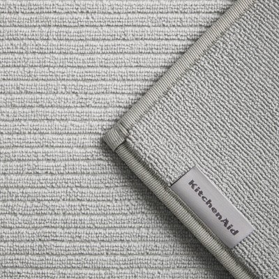 KitchenAid Micro Rib Set of 2 Solid Dish Drying Mats Gray