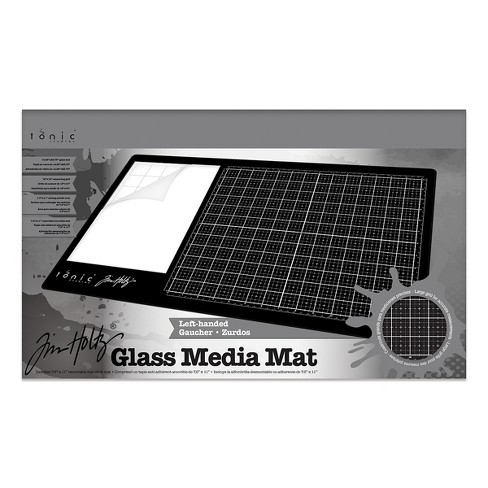 Tim Holtz Glass Cutting Mat - Left Handed Work Surface with 12x14 Measuring  Grid and Palette for Paint, Ink, and Mixed Media - Art and Craft Supplies