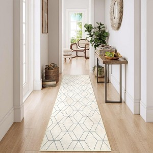 Washable Rugs for Living Room Modern Checkered Floor Mats with Non Slip Backing Non Shedding Soft Bedroom Rug Foldable Indoor Carpet for Office Dorm - 1 of 4