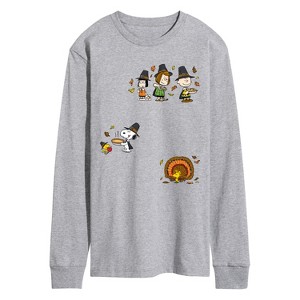 Men's - Peanuts - Thanksgiving Long Sleeve Graphic T-Shirt - 1 of 4