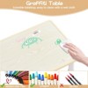 Kids Table and 2 Chairs Set w/Graffiti Desktop Height Adjustable Toddler Table and Chairs Set for Reading Drawing, Playing, Eating - 4 of 4