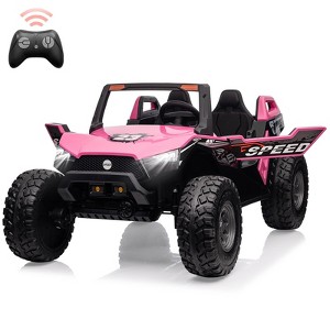 Ride On Car for Kids, 24V 2 Seater, 4WD Utv Electric Cars with Remote Control, More Foldable Seat, Music, Light - 1 of 4