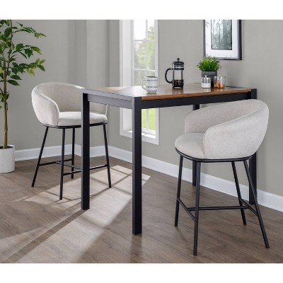 Ashland Cream and Black Swivel Counter Stools Set of 2