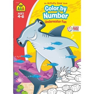 School Zone Color by Number Underwater Fun Workbook - (Paperback) - 1 of 4