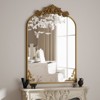 BEAUTYPEAK Vanity Wall Mirror Decorative Vintage Arch Bathroom Mirror with Designed Bottom - 2 of 4