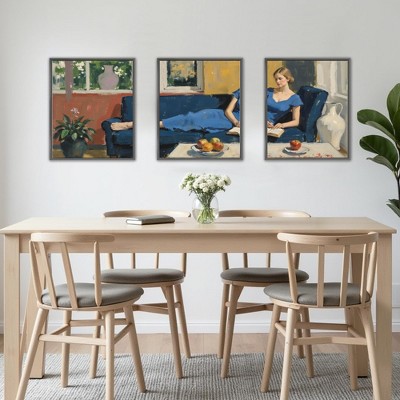Elegant Black Triple Frame Artwork (30x40cm)