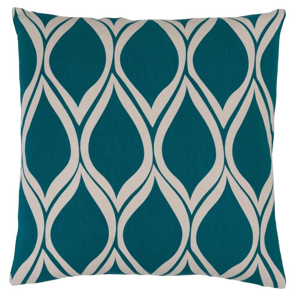 Teal (Blue) Vexford Geometric Throw Pillow 20