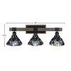 Toltec Lighting Tacoma 3 - Light Vanity in  Black/Painted Wood with 7" Blue Mosaic Art Glass Shade - 2 of 2
