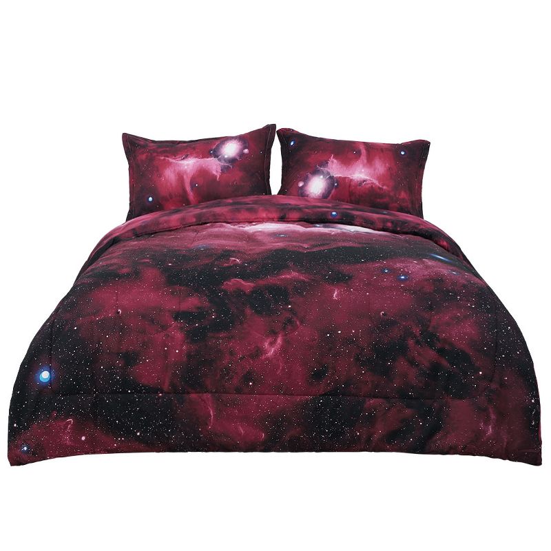 PiccoCasa Polyester Galaxies All-season Reversible Soft Bedding Sets 3 Pcs, 1 of 7