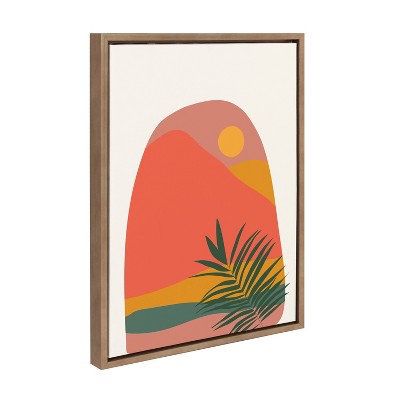 Gold Framed Tropical Landscape Canvas Print, 18" x 24"