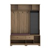 LIVAREEmlen Garment Racks with Shoe Bench, Coat Rack ,Shoe Storage ,Storage Shelves and Pegboard, for Hallways, Halls and Bedrooms, Brown - 2 of 4