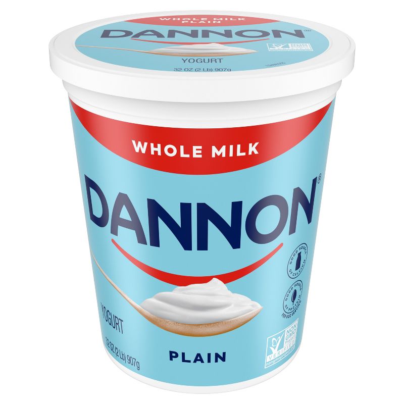 Dannon Whole Milk Non-GMO Project Verified Plain Yogurt - 32oz Tub, 3 of 10
