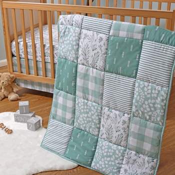 The Peanutshell Nursery Crib Bedding Set for Baby Girls and Boys, Sage, 3 Pieces - Green