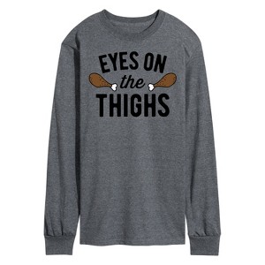 Men's - Instant Message - Eyes On The Thighs Long Sleeve Graphic T-Shirt - 1 of 4