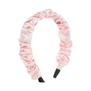 Unique Bargains Women's Pleats Satin Headband 1 Pc - 1 of 4