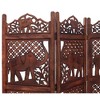 Royal Hampton - Hand Carved Foldable 4 Panel Wooden Room Divider with Elephant Design - 4 of 4
