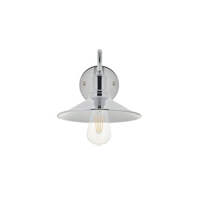 Chrome and Black 1-Light Direct Wired Wall Sconce