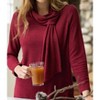 Women's Cozy-Up Fleece Tie Neck Pullover - habitat - 3 of 4