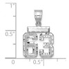 Black Bow Jewelry 14k White Gold, Varsity Collection, Small D/C Pendant, Number 63 - 2 of 3