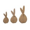 Transpac Resin 12 in. Brown Easter Pom-Pom Tail Bunny Set of 3 - 2 of 4