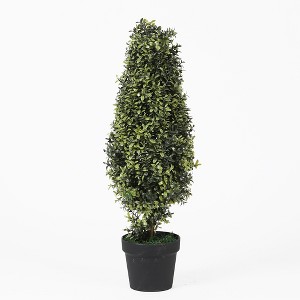 LuxenHome 2.5-Ft Artificial Orchid Tree Topiary, Potted, Indoor Decoration Green - 1 of 3