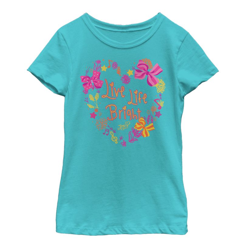 Girl's Jojo Siwa Live Life Bright Heart T-Shirt, 1 of 4