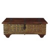 Tortoise Wooden Metal Fitted Trunk Box Coffee Table Brown - Timbergirl: Elegant Storage, Large Rectangle, No Assembly - 2 of 4