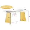 NicBex 63" Modern Dining Table for 6 Dining Room Table, Counter Height Table with Imitation Marble and Curved Base - 3 of 4