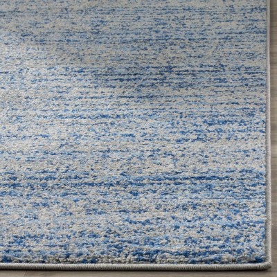 Blue and Silver Hand-Knotted Synthetic Area Rug, 3' x 5'