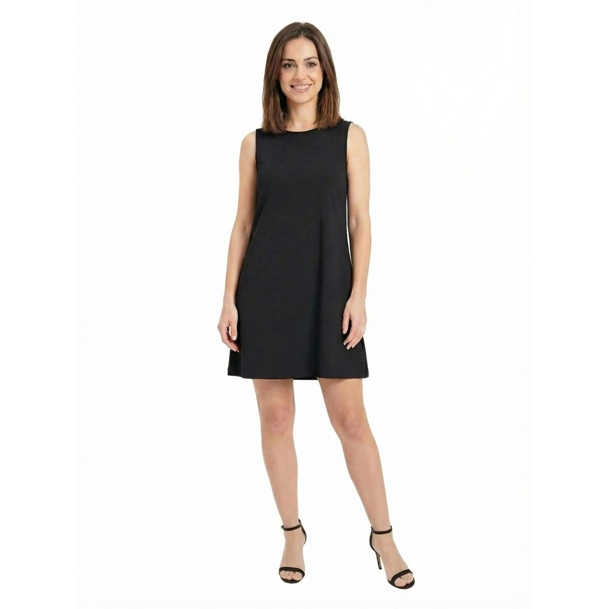 24seven Essential Petite Round Neck Sleeveless A Line Mini Shift Dress