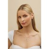Barzel 18K Gold Plated Created Opal Cross Necklace, 18" Chain with 2" Extension, Dainty Pendant Jewelry Gift - 2 of 4