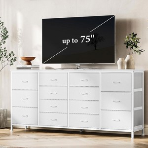 Whizmax 63" W Dresser TV Stand for 65-75 Inch TV, 14 Drawer for Bedroom,Living Room with Power Outlets, Large Long Fabric Dresser Entertainment Center - 1 of 4