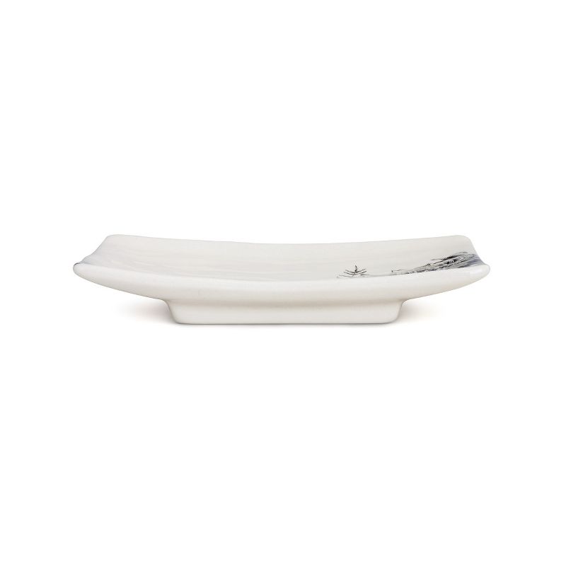 DEMDACO Black Floral Rectangle Spoon Rest 6 x 4 - White, 2 of 4