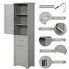 Whisen Bathroom Storage Cabinet, Freestanding Verticle Storage Cabinet with Two Different Size Drawers and Adjustable Shelf - 4 of 4