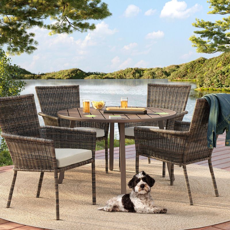 Monroe 2pk Patio Stack Dining Chairs - Tan - Threshold&#8482;, 3 of 8