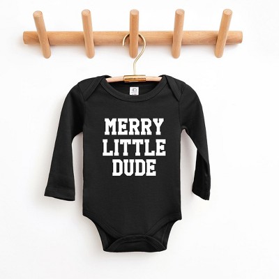 The Juniper Shop Merry Little Dude Baby Long Sleeve Bodysuit - Newborn - Black