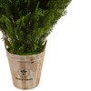 3' Cedar Artificial Plant In Barrel Planter - Nearly Natural - 2 of 3