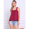 INSPIRE CHIC Women's Square Neck Panel Lace Ruffles Casual Sleeveless Tank Top - 4 of 4