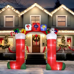 Karl Home 9ft Christmas Sock Arch with LED Lights Holiday Decoration - 1 of 4