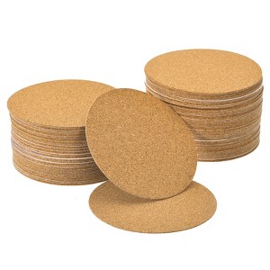 Unique Bargains DIY Crafts Round Non-slip Self-Adhesive Wood Material Sheets - 1 of 4