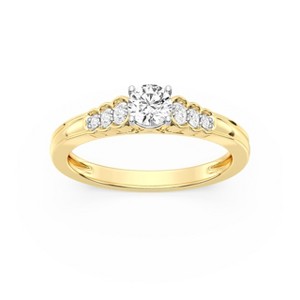 GILDED 1/2 CTTW Lab Grown Diamond Engagement Ring in 14KT Gold Plating Over Sterling Silver, Size 7 - 1 of 4