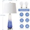 Chic Crate 27.5″ Modern Glass Table Lamps Set of 2 – Touch-Control, 3‑Way Dimmable with USB‑A & USB‑C Ports - 3 of 4
