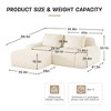 82" L-Shaped Modular Sofa Flannelette 2-Seater Ottoman Buckle No Assembly Cream - 4 of 4