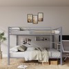 Full Over Full Bunk Bed, Heavy Duty Metal Frame, Built-in Ladder, Low Profile Design, Space-Saving-- Frevyn - 2 of 4