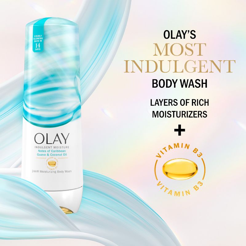 Olay Indulgent Moisture Body Wash Infused with Vitamin B3 - Notes of Guava and Coconut - 20 fl oz, 4 of 11
