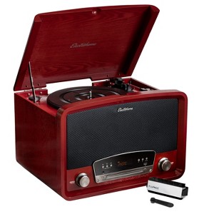 Electrohome Kingston Vintage Vinyl Record Player, Turntable Bluetooth Radio CD Aux USB Vinyl to MP3, Record Cleaning Kit - 1 of 4