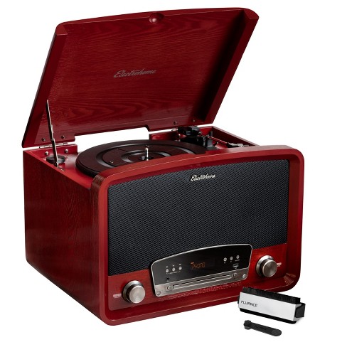 Electrohome Kingston Vintage Vinyl Record Player, Turntable Cd Aux Usb Vinyl Mp3, Record Cleaning Kit - Cherry : Target