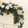 6ft Silver Pre-Lit Garland with 20 Battery-Operated Lights, Ball Ornaments, Ribbons and Bows for Indoor/Outdoor Decor - 3 of 4