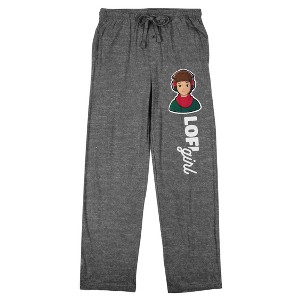 Lofi Girl Character Logo Adult Gray Heather Sleep Pajama Pants - 1 of 4